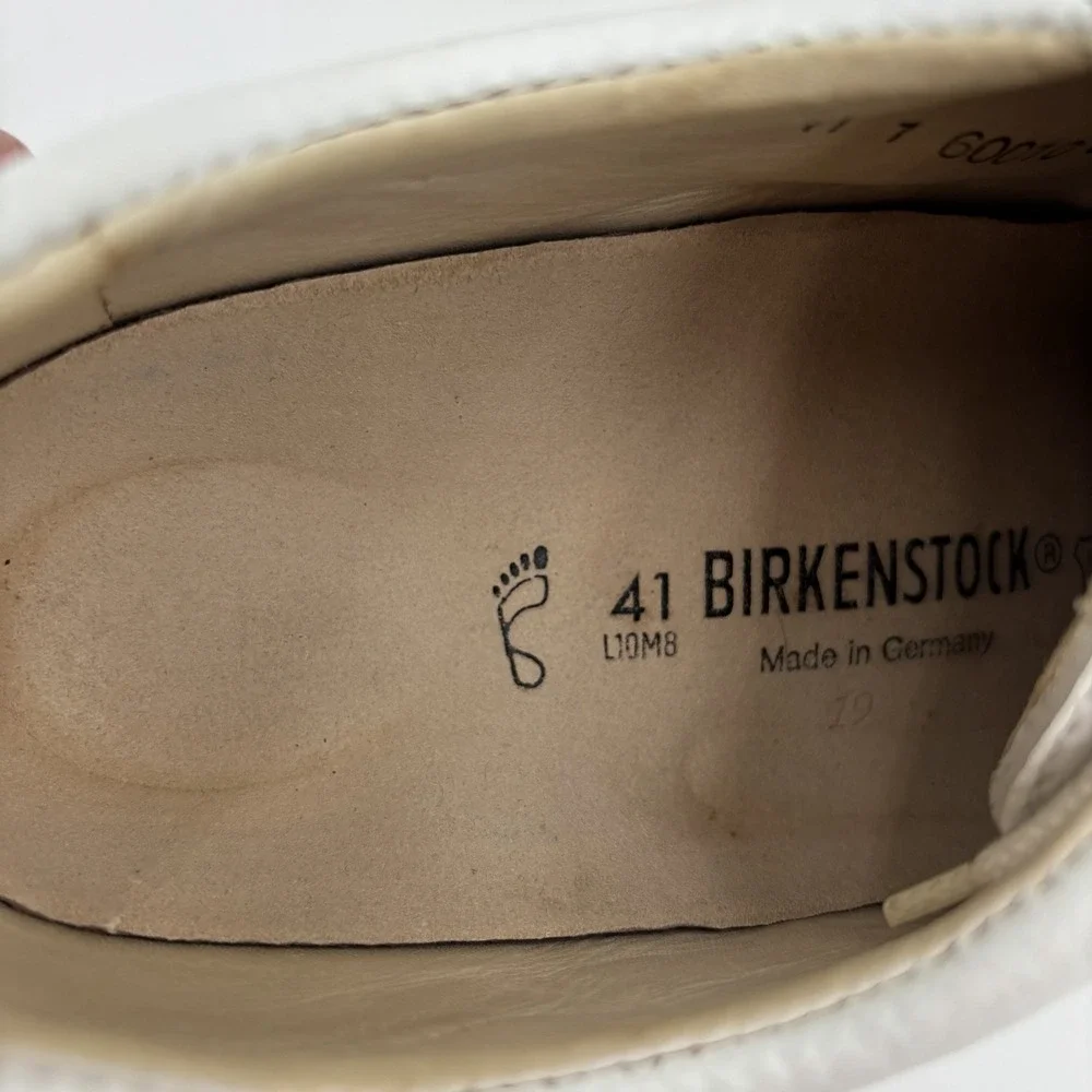 BIRKENSTOCK White Leather Lace-up Shoes Oxfords Germany Womens Size 10 Mens 8
